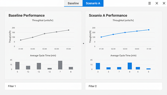 Throughput and cycle time comparisons